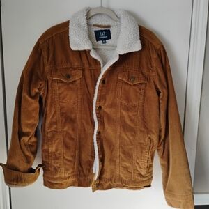 George Men's Tan Corduroy Jacket with White Lining